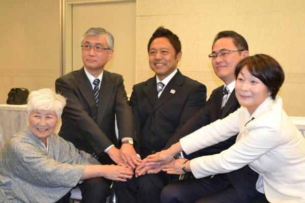 横沢統一候補と３野党が会見
